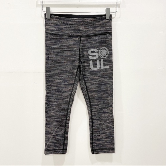 Lululemon x Soul Cycle Wunder Under Crop Legging Heather Size 4 Athleisure - Picture 1 of 7